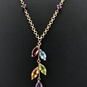 Gold Pendant with Gemstone