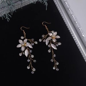 Silver Earrings (Floral Design)